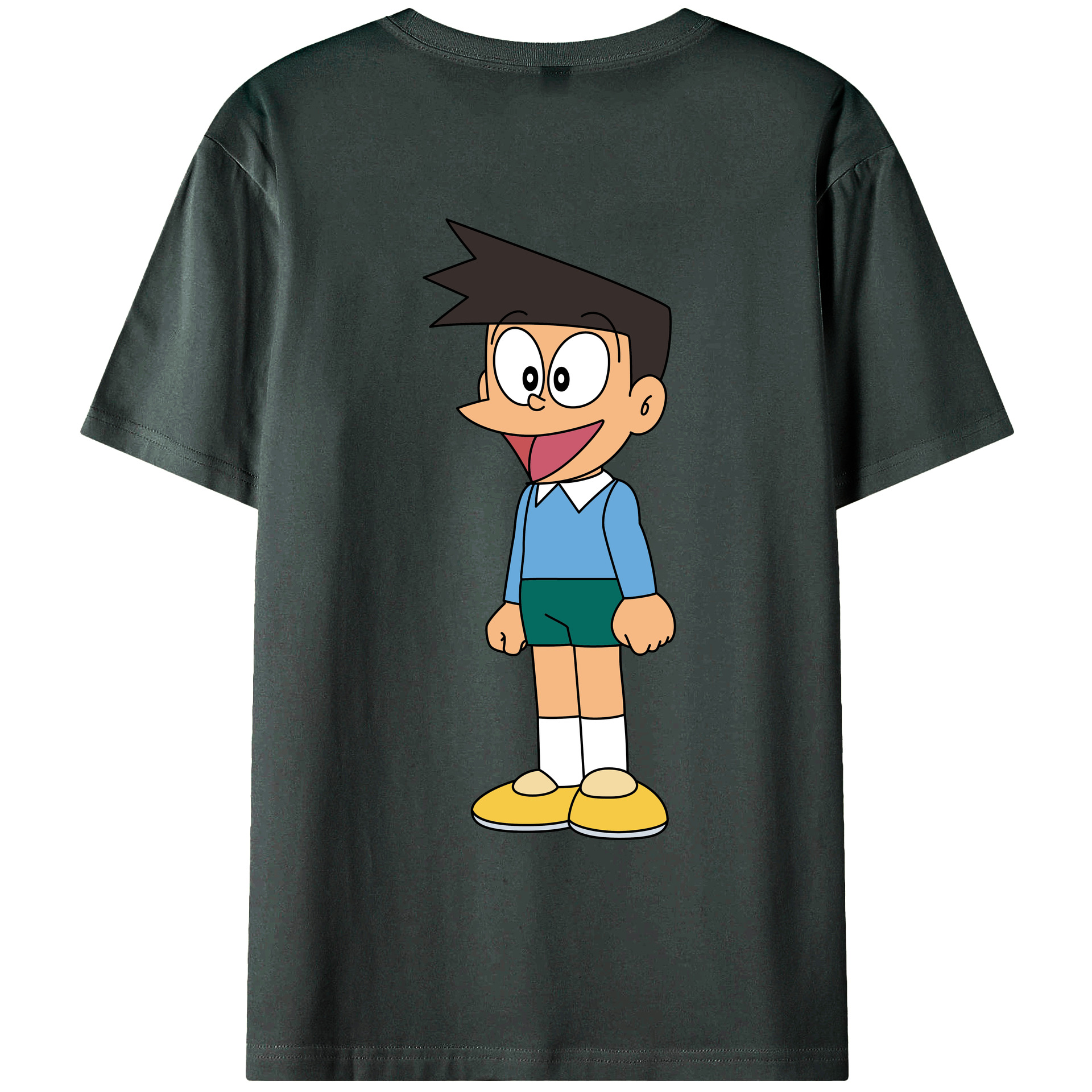 （画像用） ドラえもん 骨川 スネ夫 Doraemon Honekawa Suneo 綿100％ メンズ半袖Tシャツ（バックプリント） 通気性